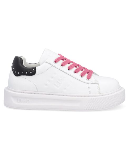 Sneakers en Cuir Kylie blanc/rose/noir